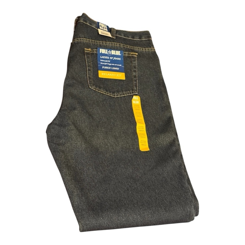 Ladies Relaxed fit straight leg fleece lined Jeans